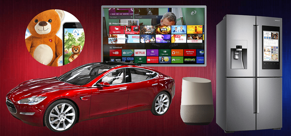 IoT, Driverless cars, Smart fridge, Voice Assistants, children's toys, smart TV's